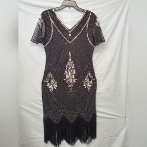 Women's Roaring 20's Flapper Dress Size Lrg